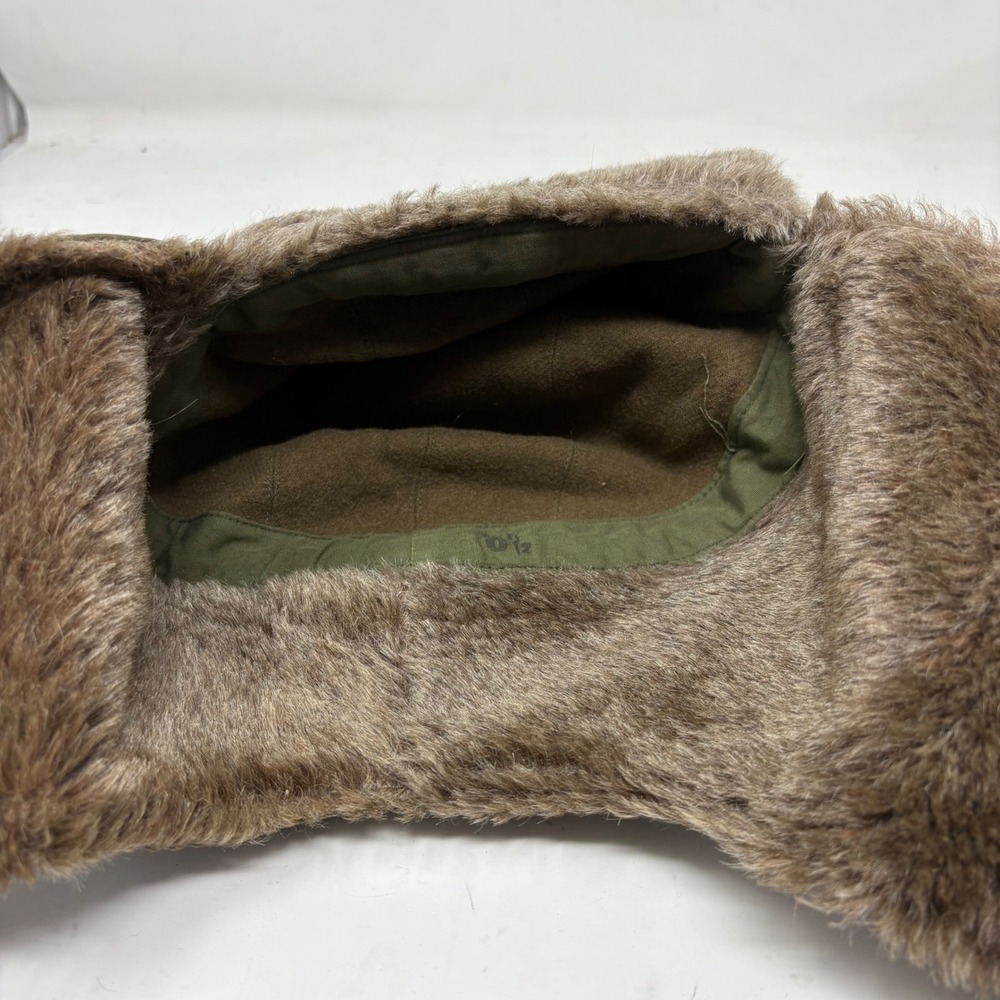 Vintage Military Trapper Hat Olive Green 6 1/2 - Picture 6 of 7